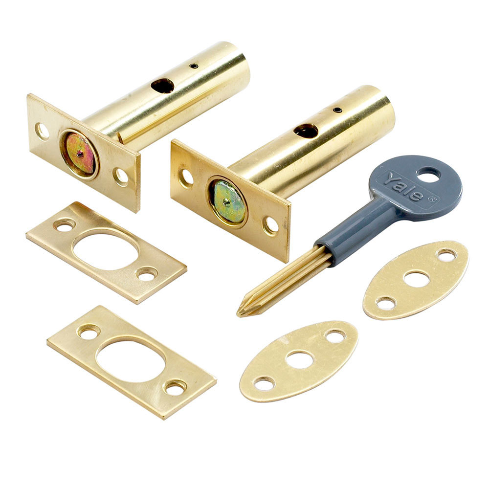 Yale Door Security Bolt Brass x 2 (P-2PM444-PB-2)