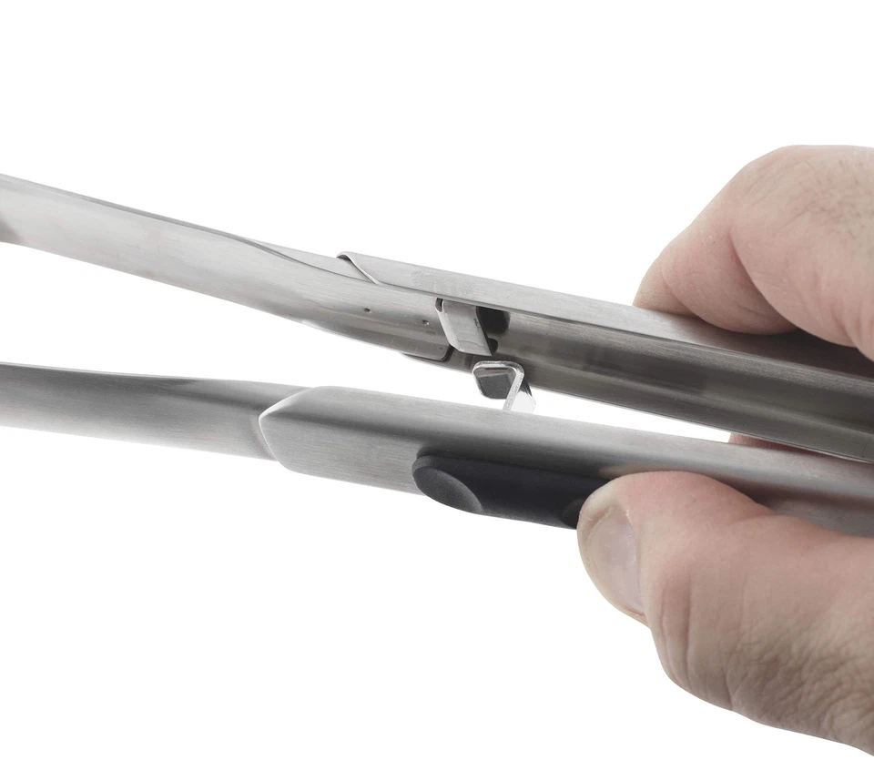 Pinzas de bloqueo de borde suave de acero inoxidable Kuhn Rikon con borde de silicona,... Foto 4 de 4