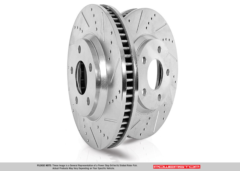 PowerStop K1550 - Z23 Drilled And Slotted Brake Rotors And Pads Kit - View #8