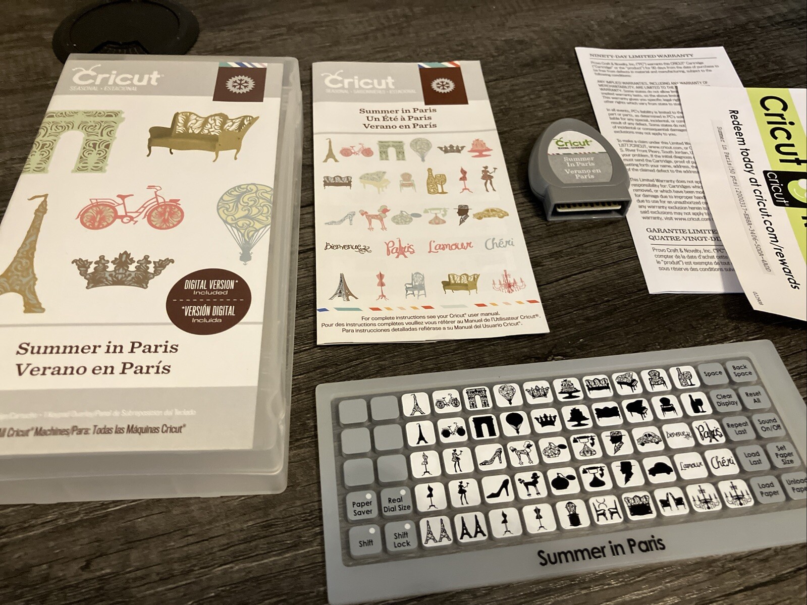 CRICUT Shapes Cartridge Summer In Paris - Complete Set w/ Box
