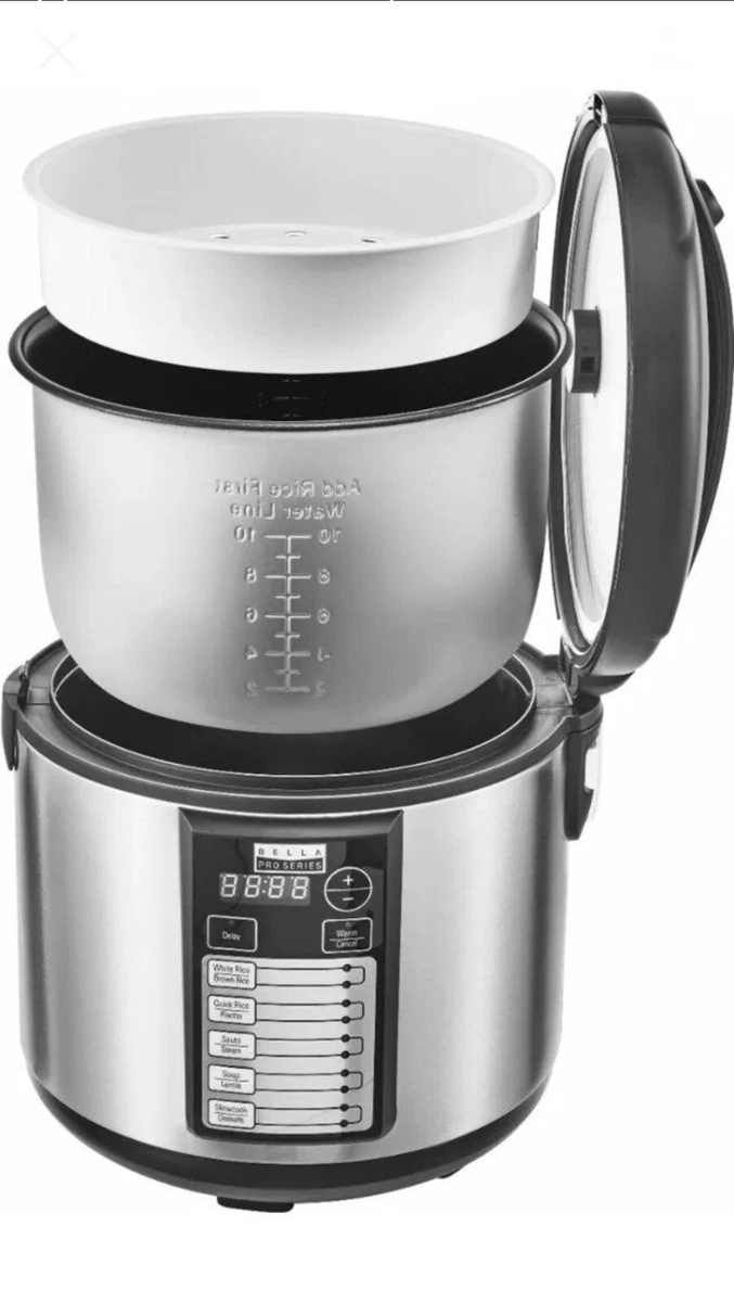 Bella Pro Series 20 Cup Rice Cooker Stainless Steel
