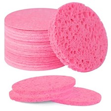 50 Pcs Facial Sponges Compressed Natural Cellulose Sponge for Face Exfliating