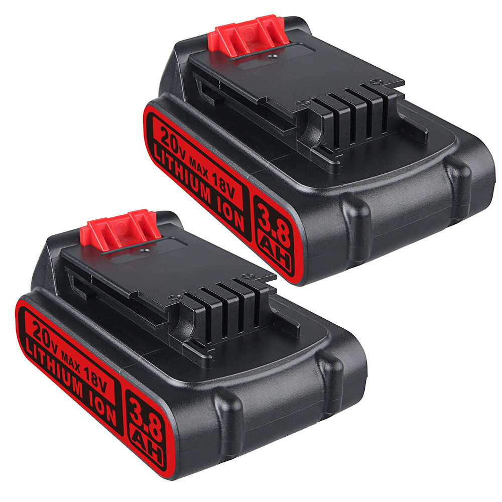 2X 20V Lithium-ion for BLACK+DECKER 3.8Ah Battery 20 Volt LBXR20 LBX20 LBXR20