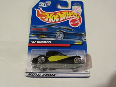 Hot Wheels  1998  -  37 Bugatti  #1098  Black & Yellow    New  Sealed  