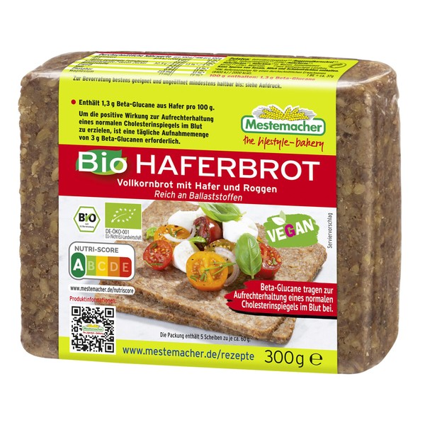Mestemacher Pan De Avena Integral Con Avena Y Centeno 300g