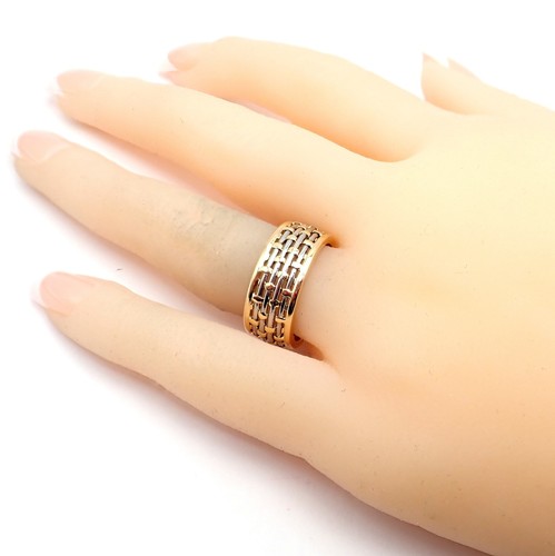Original! Cartier 18k Gelbgold + SS Korbgeflecht Ring + Ohrringe Set - Bild 7 von 22
