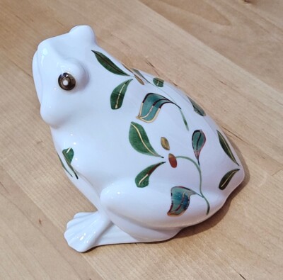 Librasco Porzellan Frosch grünes Blatt Frosch Figur Porcelaine de Phillippines