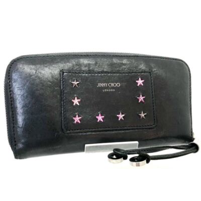 JIMMY CHOO Authentic Filipa Wallet Long Round Zipper Star JIMMY CHOO Authentic Filipa Wallet Long Round Zipper Star