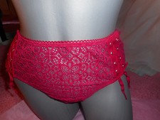 VICTORIA'S SECRET DREAM ANGEL MID RISE THONG TANGA RED,  LARGE