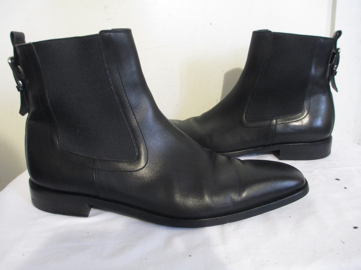 Bally Men\'s Black Leather Ankle Boots Bally Black Leather Side Zipper Boots | eBay main image 3