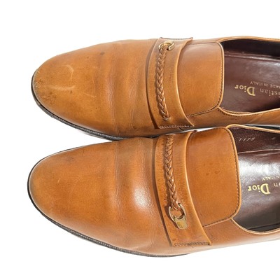CHRISTIAN DIOR MEN DRESS SHOES BROWN SIZE 8 D MADE IN ITALY  display picture 1