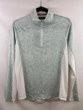 ADIDAS GOLF Women's A.READY UPF Long Sleeve PRINT Polo Shirt Green Tint Sz M NWT
