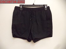 Asos Design Men Black Seersucker Short Length w/Curved Hem Swim Short S 1470180