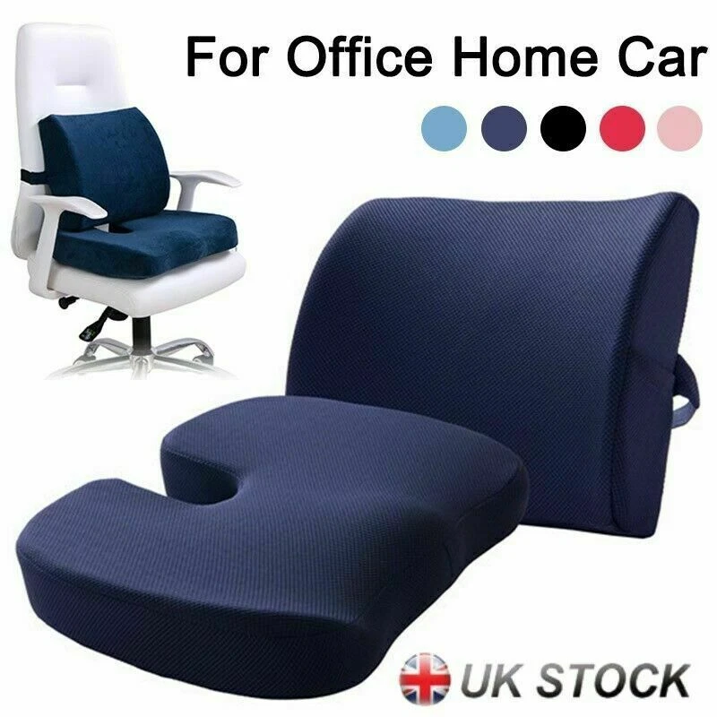 Memory Foam Seat Pain Relief Chair Cushion Lumbar Back Support Orthopedic Office  Pillow Car Seat