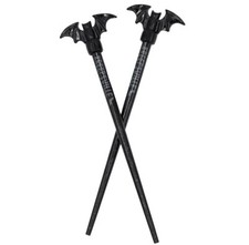 Gothic Black Bat Hair Sticks Vampire Accessor...