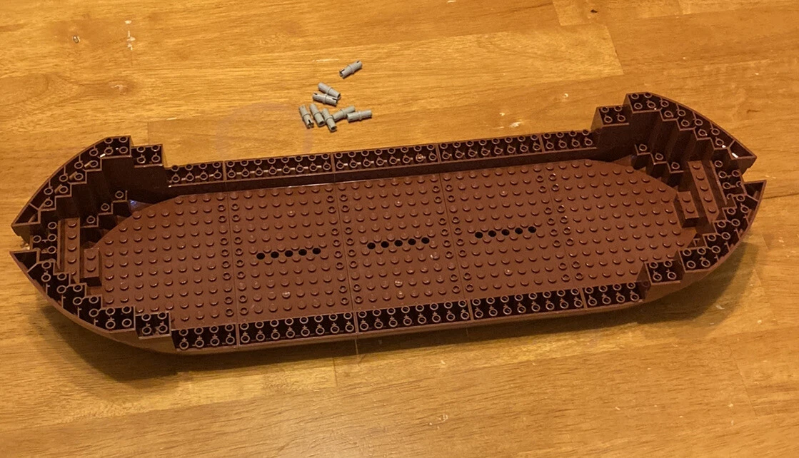 Lego Pirate Ship Boat Base Bow Stern 3 Hull Sections Reddish Brown Full