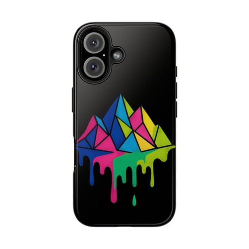 Colorful Geometric Mountains Tough Phone Case, Abstract Art Style, Vibrant, - 第 3/97 張圖片
