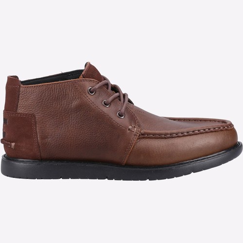 Toms Hommes Navi Moc Chukka Bottes Cuir à Lacets Marron