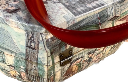 Vintage Colonial Scene With Person of color Decoupage Purse w/ Bakelite Handle - Picture 9 of 13