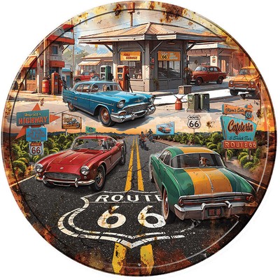 Route 66 Gas Embossed Metal Sign