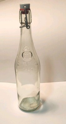 Vintage Geyer Freres Maison Fondee 1895 Glass Bottle Wire Bale Swingtop