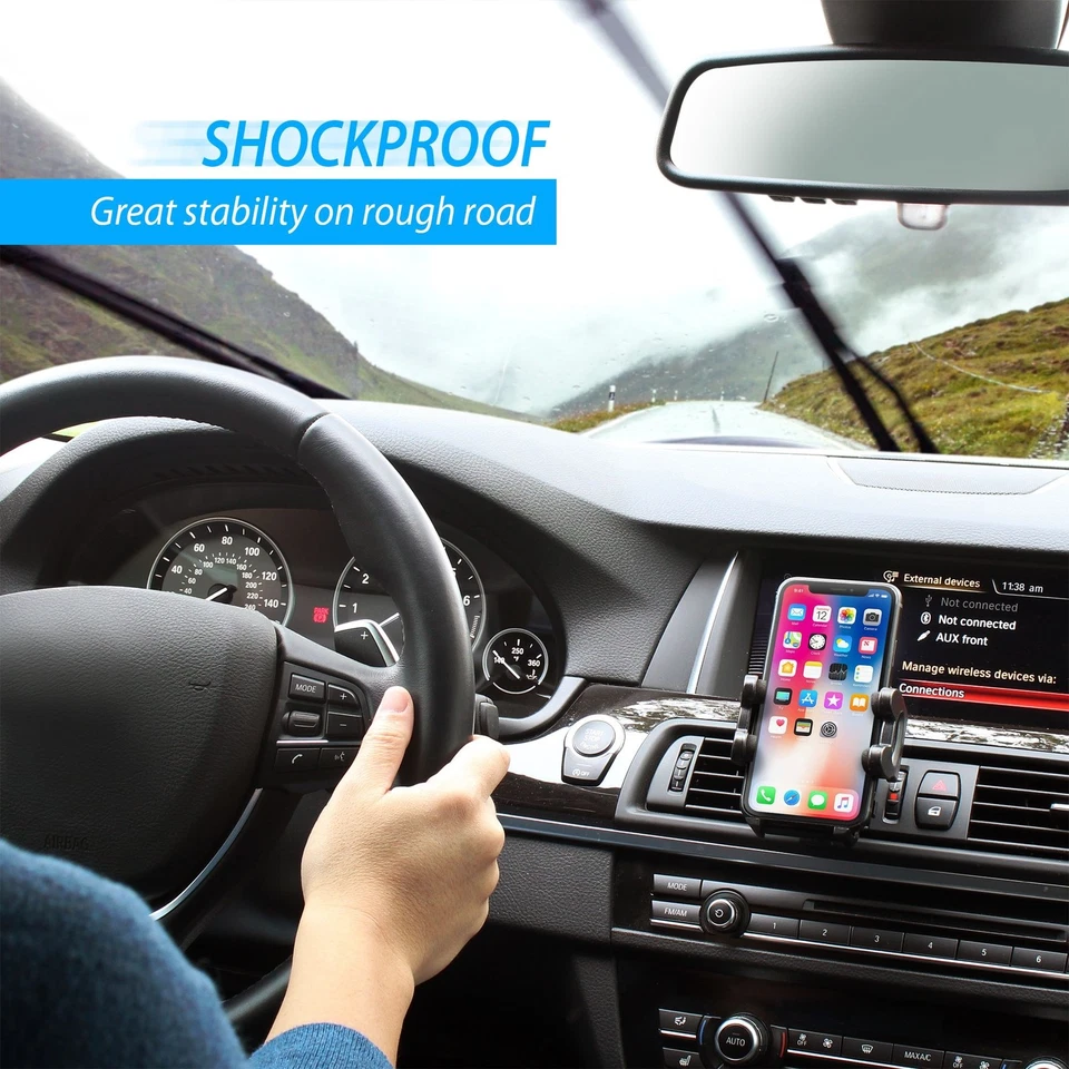 Soporte universal de montaje de ventilación de aire soporte para automóvil para teléfono celular Samsung iPhone Foto 4 de 4