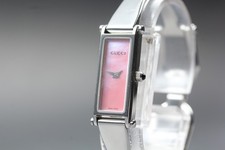 [Near MINT] GUCCI 1500L Pink Shell Dial Quartz Women's Bangle Watch From JAPAN