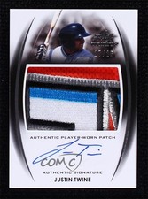 2014 Leaf Trinity Patch Auto Silver 17/25 Justin Twine #PA-JT1 Patch Auto 1u6