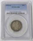 1914-S G-06 BETTER DATE BARBER (25c) QUARTER - PCGS GRADED - SEE PICTURES