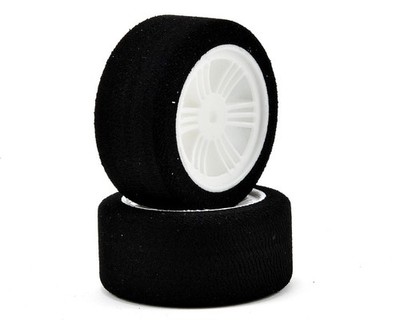 Contact 12mm Hex 30mm 1/10 Nitro Sedan Foam Rear Tires (2) (White) (40 Shore)