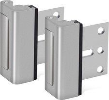 Home Security Door Lock, 2 Pack Reinforcement Locks for Front Silver