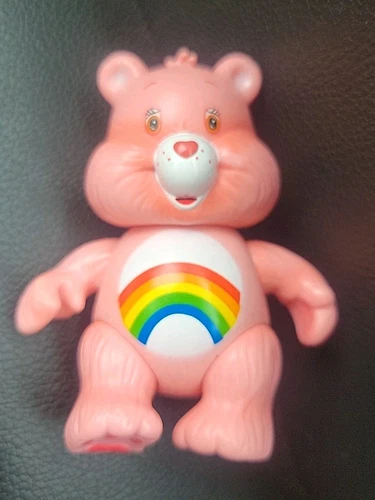 Vintage ~ 2003 Playmates Care Bear 3.5" Poseable Cheer Bear