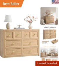 6 Drawers Dresser for Bedroom-46.5" Wide Wooden Chest of Drawers with Large S...