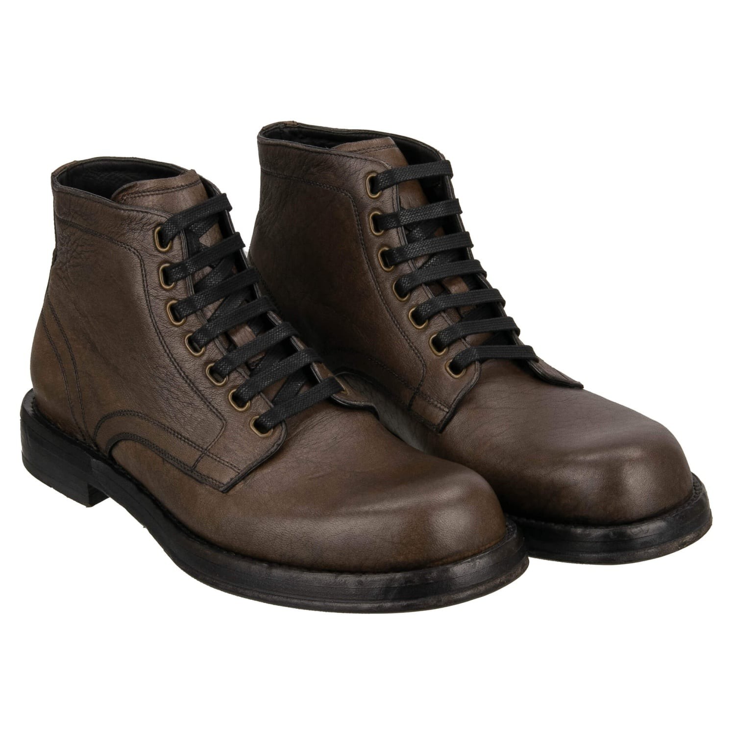 Dolce & Gabbana , Lace-Up Boots, Male, Brown, 7 Uk, Perugino Ankle Boots - Image 2