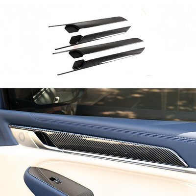 Carbon Fiber Door Strip Trim Cover Frame For GWM Great Wall Cannon Alpha 2024-25
