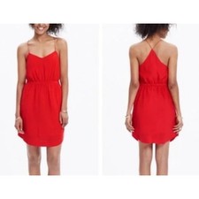 Madewell 100% Silk Starview Cami Dress Racerback Spaghetti Strap Red Size 00