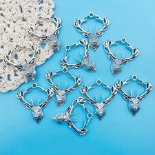 100pcs Wholesale Deer Charms Vintage Stag Antler Pendants DIY Jewelry Making