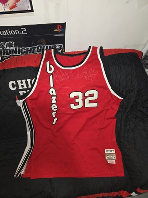 #ad Mitchell amp; Ness Portland Trail Blazers Walton 32 Jersey Red NBA Basketball $80.00