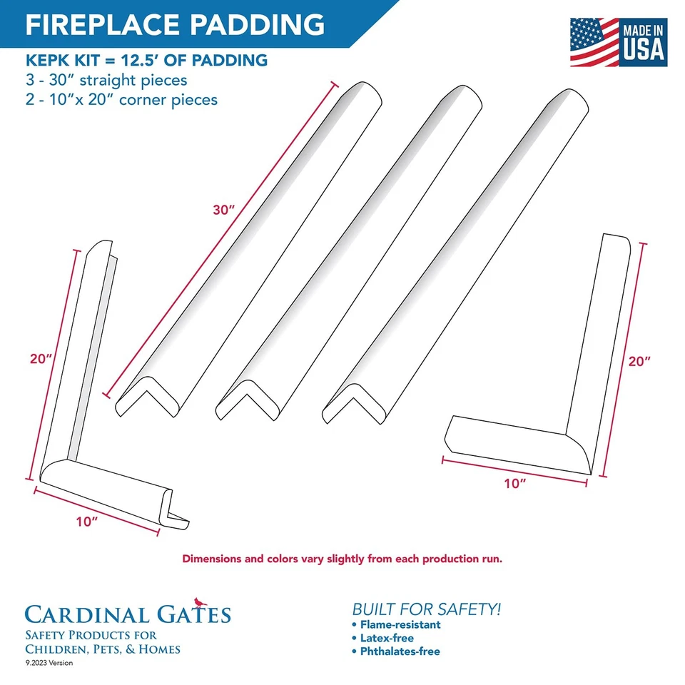 Kit de almohadillas para el hogar grandes KEPK - Chimenea a prueba de bebés - Chimenea con respaldo adhesivo... Foto 3 de 4