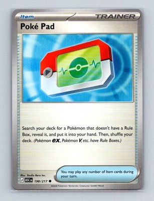 Poke Pad 198 Pokemon Ascended Heroes Item Trainer Base Card NM+