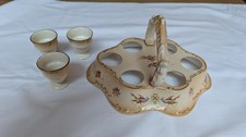 Antique Crown Devon Fieldings Eva Pattern Egg Cup Holder Blush Ware Early 20th C