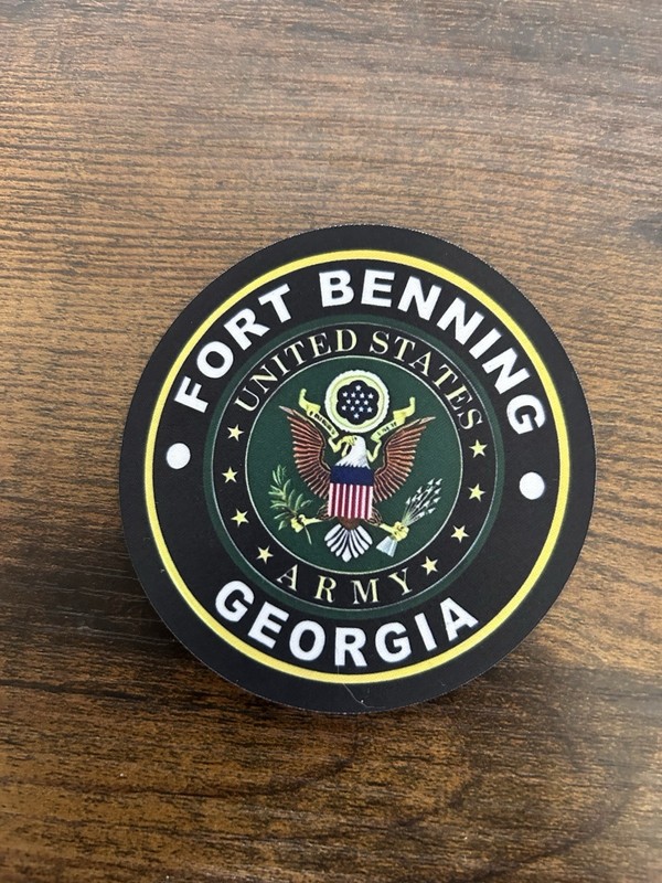 Fort Benning 3 Inch Round Cloth Iron On Patch. Not embroidered. (2 count)