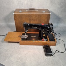 Singer 201K Sewing Machine 1954 Electric, for Leather Fabric Faux Croc Case