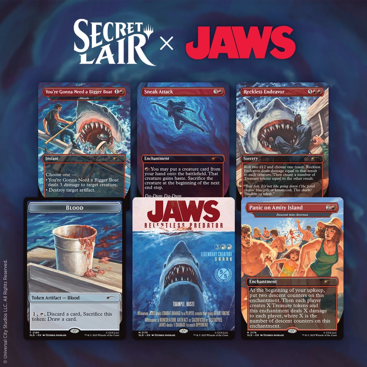 Magic the Gathering MTG Secret Lair x Jaws: Terror of Amity Island