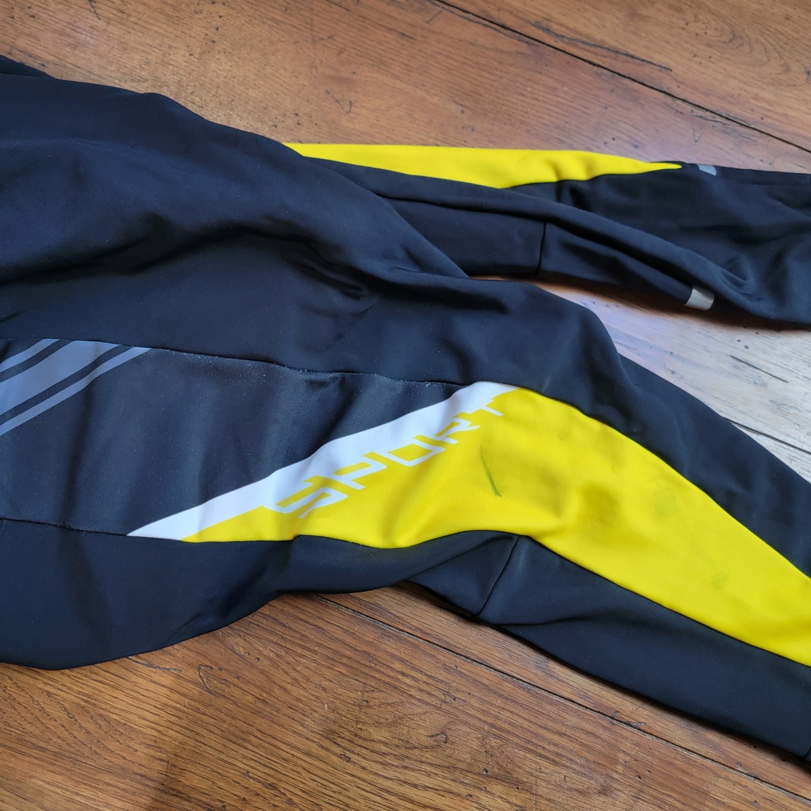 Oxylane Mens XL Cycling Bibtights Italy 26" 17.5" (7.5-8/10) Thermal Yellow