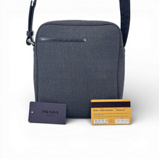 Borsa a tracolla originale PRADA Milano grigia RB572