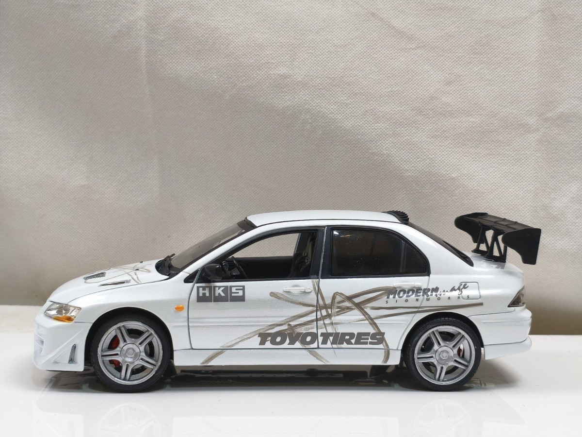 Ertl 1/18 Mitsubishi Lancer Evo VII 7 White Tokyo Drift Joy Ride