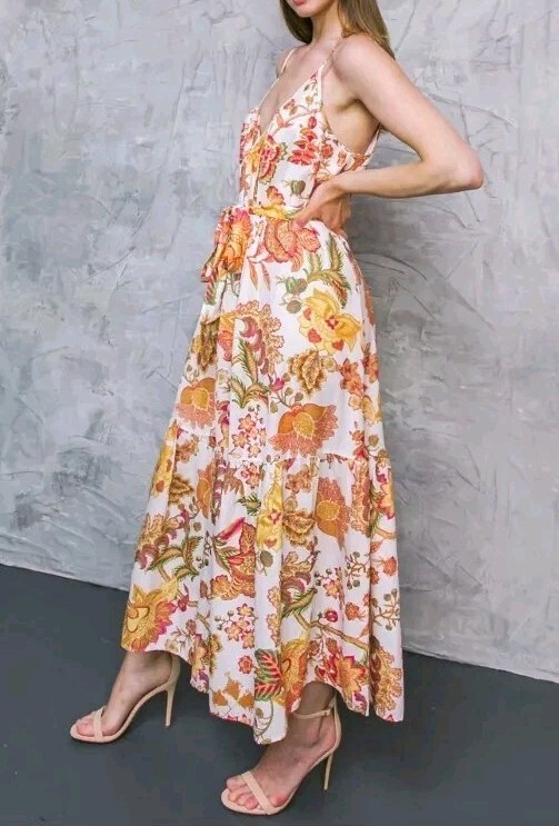 Flying Tomato Floral WE GO UP WOVEN Dress Size Medium