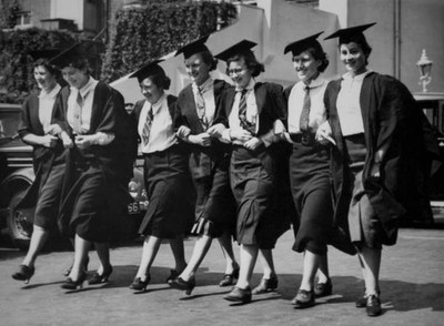 Students their arrival at Albert Hall where day of university pres- Old Photo