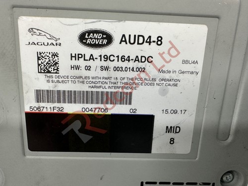 Range Rover Sport L494 2013-2017 Audio Amplifier HPLA-19C164-ADC - Picture 4 of 12